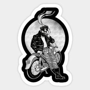 Leather biker Sticker